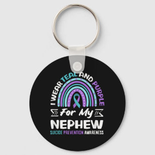 I Wear Teal And Purple For My Nephew Prevention Key Ring