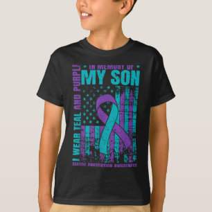 I Wear Teal And Purple For My Son Suicide Preventi T-Shirt