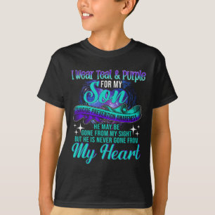 I Wear Teal And Purple For My Son Suicide Preventi T-Shirt