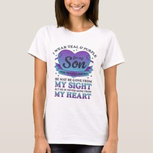I Wear Teal And Purple For My Son Suicide Preventi T-Shirt