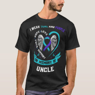 I Wear Teal and Purple For My Uncle Suicide Awaren T-Shirt