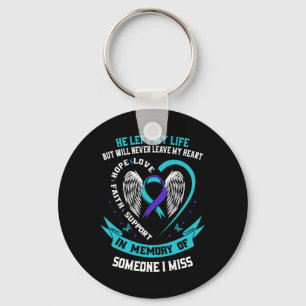 I Wear Teal And Purple For Someone I Miss Suicide  Key Ring