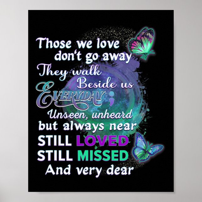 I Wear Teal And Purple For Someone I Miss Suicide  Poster (Front)