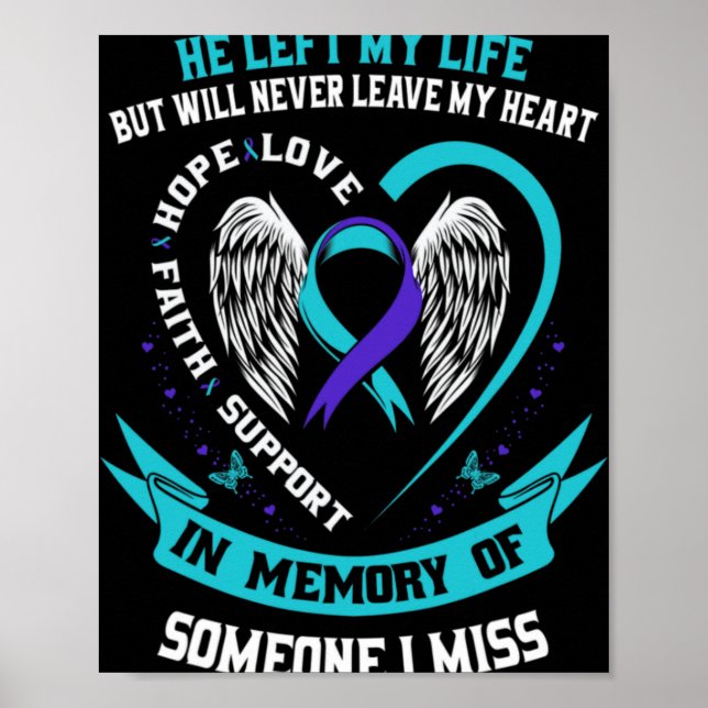 I Wear Teal And Purple For Someone I Miss Suicide  Poster (Front)