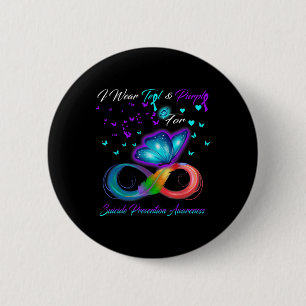 I Wear Teal And Purple For Suicide Prevention Awar 6 Cm Round Badge