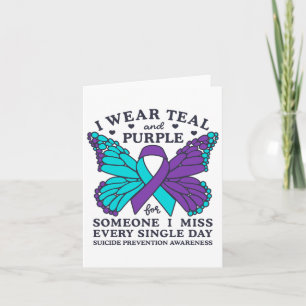 I Wear Teal And Purple For Suicide Prevention Awar Card
