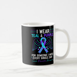 I Wear Teal And Purple For Suicide Prevention Awar Coffee Mug