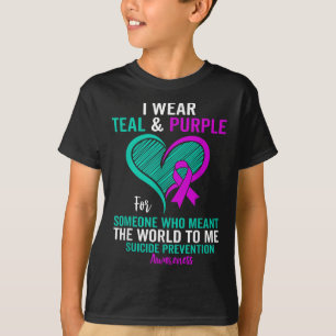 I Wear Teal And Purple For Suicide Prevention Awar T-Shirt