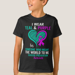 I Wear Teal And Purple For Suicide Prevention Awar T-Shirt
