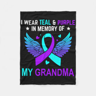 I Wear Teal And Purple In Memory Of My Grandma Sui Fleece Blanket