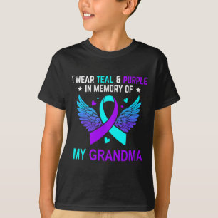 I Wear Teal And Purple In Memory Of My Grandma Sui T-Shirt