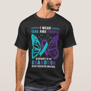 I Wear Teal And Purple In Memory Of My Grandson T-Shirt