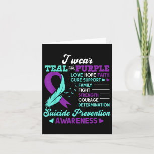 I Wear Teal And Purple Love Hope Faith Suicide Pre Card