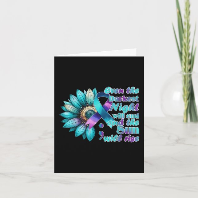 I Wear Teal And Purple National Suicide Prevention Card (Front)