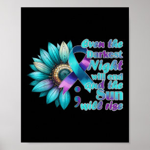 I Wear Teal And Purple National Suicide Prevention Poster