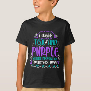 I wear teal and purple prevention awareness week T-Shirt
