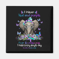 I Wear Teal And Purple Suicide Awareness Elephant