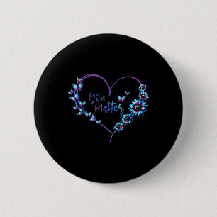 I Wear Teal And Purple Suicide Awareness Mental He 6 Cm Round Badge