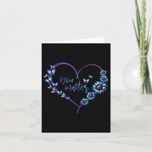I Wear Teal And Purple Suicide Awareness Mental He Card