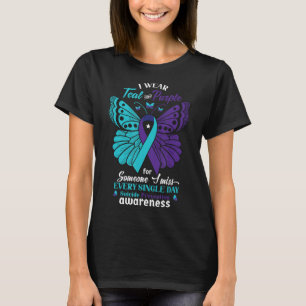 I Wear Teal and Purple Suicide Awareness Mental He T-Shirt