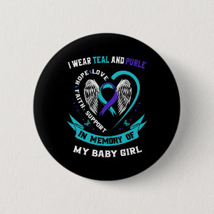 I Wear Teal and Purple Suicide Prevention 6 Cm Round Badge
