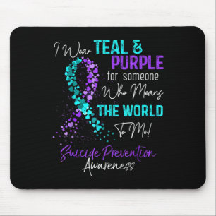 I Wear Teal And Purple Suicide Prevention Awarenes Mouse Pad