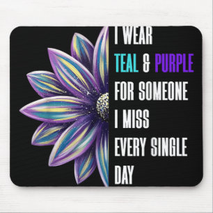 I Wear Teal And Purple Suicide Prevention Awarenes Mouse Pad