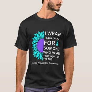 I Wear Teal And Purple Suicide Prevention Awarenes T-Shirt