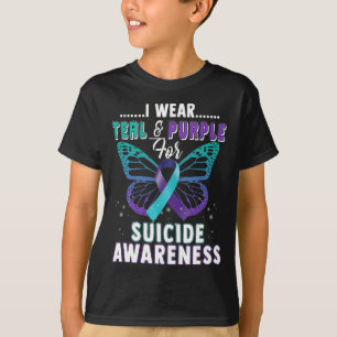 I Wear Teal And Purple Support Suicide Awareness T-Shirt