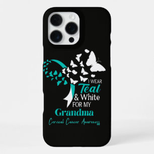 I Wear Teal And White My Grandma Cervical Cancer iPhone 16 Pro Max Case