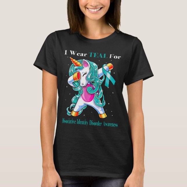I Wear Teal For Dissociative Identity Disorder  T-Shirt (Front)