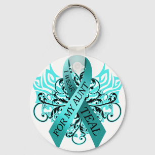 I Wear Teal for my Aunt.png Key Ring