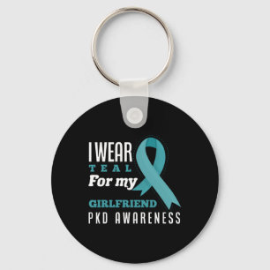 I Wear Teal For My Girlfriend Polycystic Kidney Di Key Ring