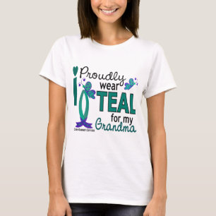 I Wear Teal For My Grandma 27 Ovarian Cancer T-Shirt