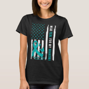 I Wear Teal For My Grandma Ovarian Cancer Awarenes T-Shirt