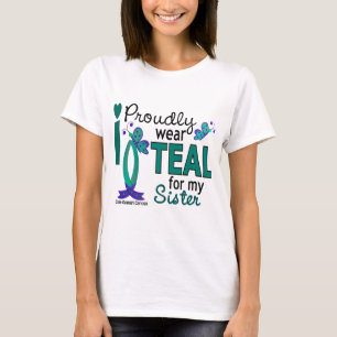 I Wear Teal For My Sister 27 Ovarian Cancer T-Shirt
