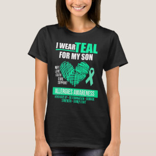 I Wear Teal For Son Food Allergy Awareness Month G T-Shirt