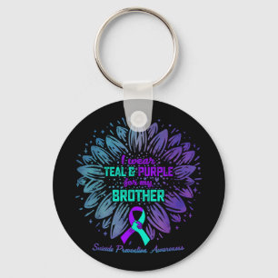 I Wear Teal Purple For Brother Suicide Prevention Key Ring