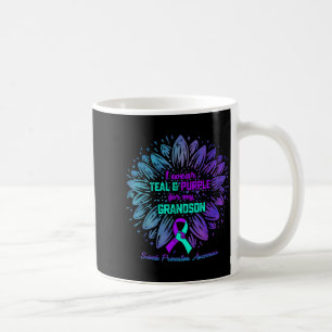I Wear Teal Purple For Grandson Suicide Prevention Coffee Mug