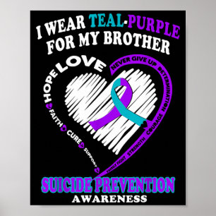 I Wear Teal Purple For My Brother  Poster
