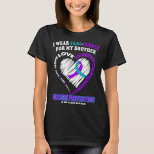 I Wear Teal Purple For My Brother  T-Shirt