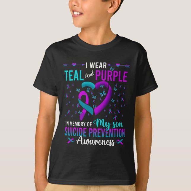I Wear Teal Purple For My Son Suicide Prevention A T-Shirt (Front)