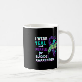 I Wear Teal Purple for Suicide Awareness You Matte Coffee Mug