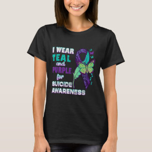 I Wear Teal Purple For Suicide Awareness You Women T-Shirt
