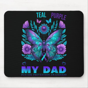 I Wear Teal Purple In Memory Of My Dad Suicide Awa Mouse Pad