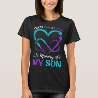 I Wear Teal Purple In Memory Of My Son T-Shirt