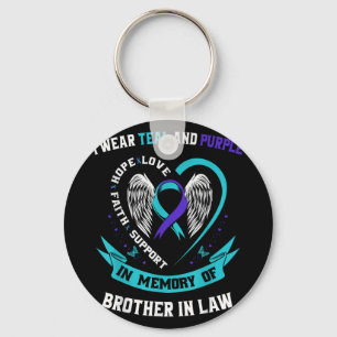I Wear Teal Purple Suicide Awareness Shirt Brother Key Ring
