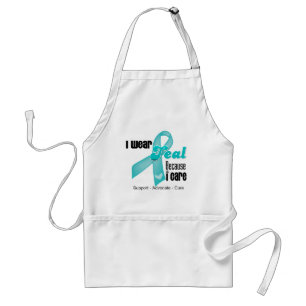 I Wear Teal Ribbon Because I Care Standard Apron