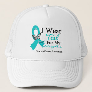 I Wear Teal Ribbon Daughter Ovarian Cancer Trucker Hat