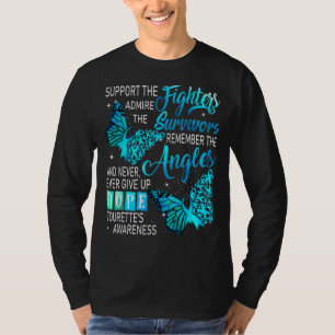 I Wear Teal Support The Fighters Tourette's Awaren T-Shirt